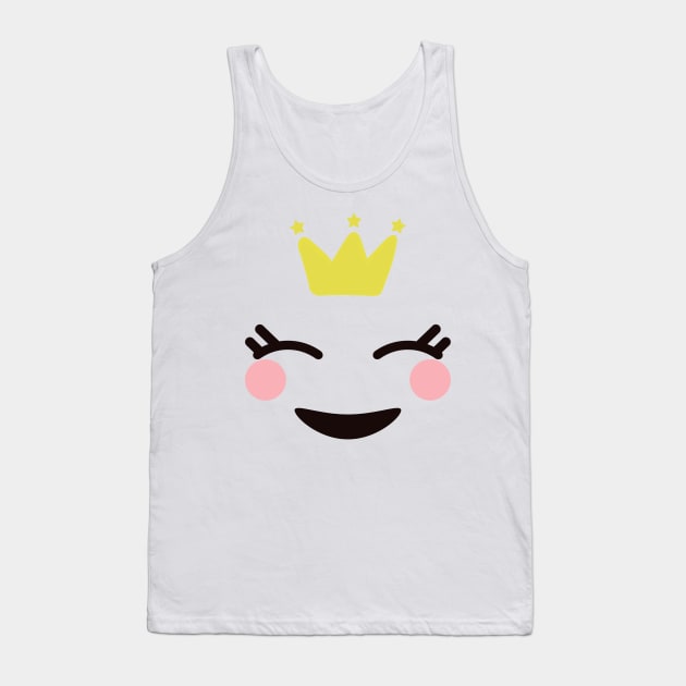 Kawaii face with crown Tank Top by Once Upon a Find Couture 